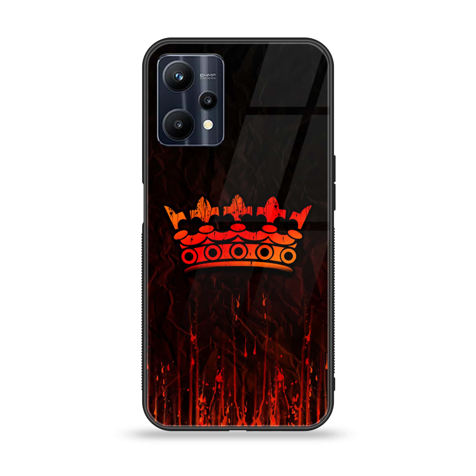 Realme V25 King Series V 2.0 Premium Printed Glass soft Bumper shock Proof Case