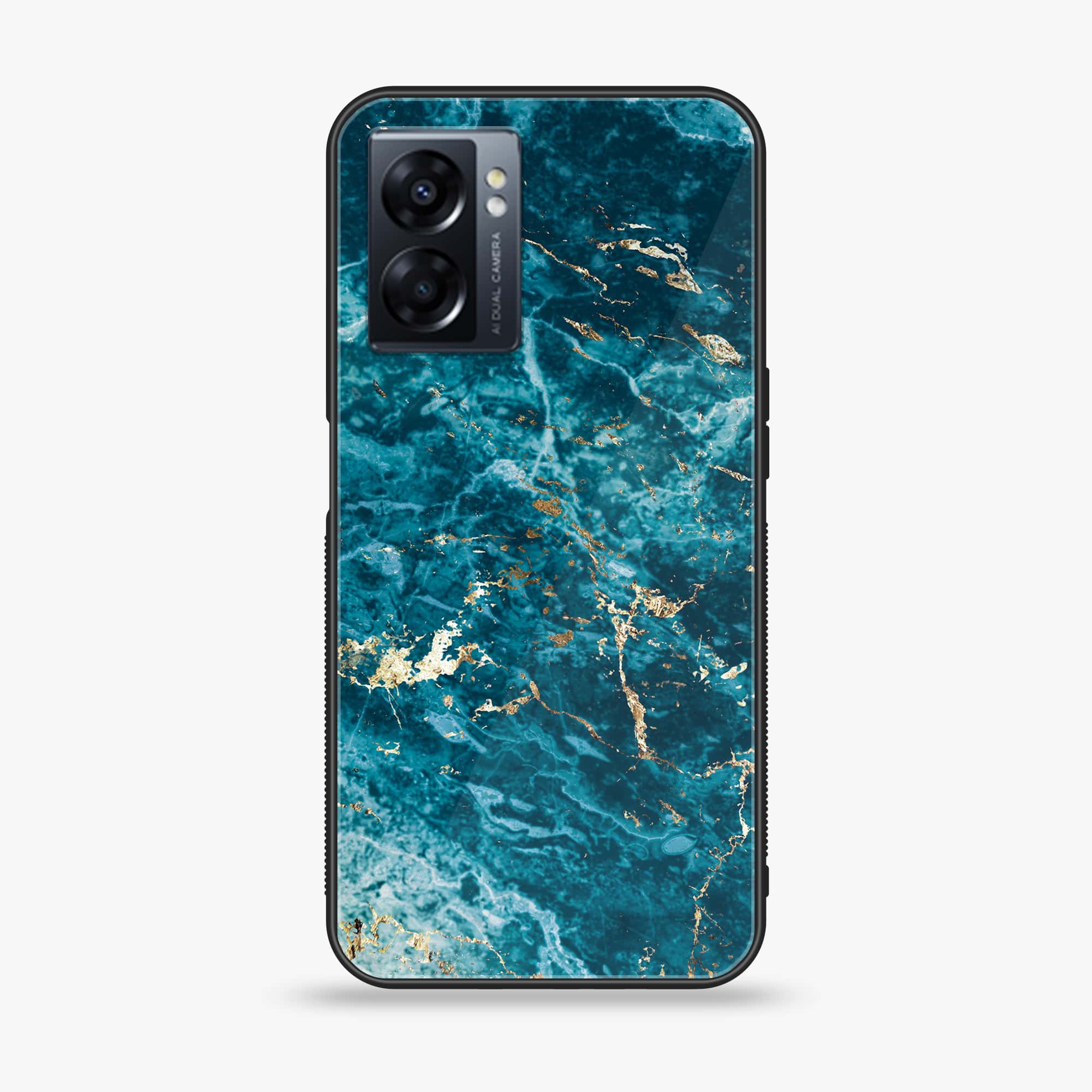 Oppo A77 4G - Blue Marble Series V 2.0 - Premium Metal Printed soft Bumper shock Proof Case