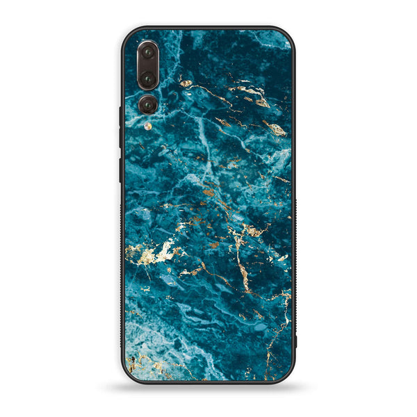 Huawei P20 Plus - Blue Marble V 2.0 Series - Premium Printed Glass soft Bumper shock Proof Case