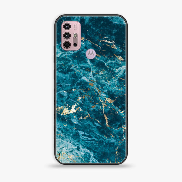 Motorola Moto G20 - Blue Marble Series V 2.0 - Premium Printed Glass soft Bumper shock Proof Case