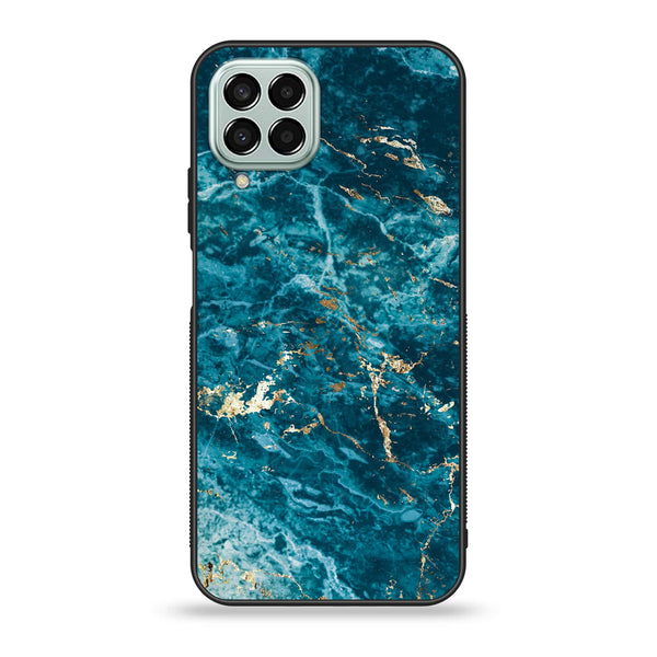 Samsung Galaxy M33 - Blue Marble  V 2.0 Design 1 - Premium Printed Glass soft Bumper shock Proof Case CS-17028