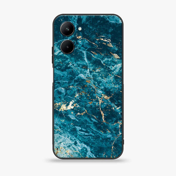 Realme C33 - Blue Marble Series V 2.0 - Premium Printed Glass soft Bumper shock Proof Case