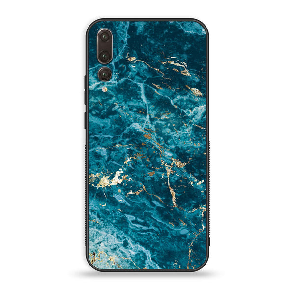 Huawei P20 Pro - Blue Marble V 2.0 Series - Premium Printed Glass soft Bumper shock Proof Case