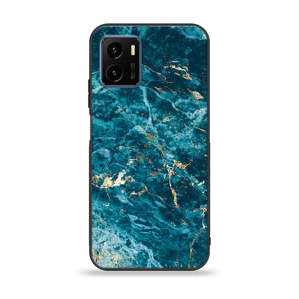 Vivo Y15c Blue Marble Series V 2.0 Premium Printed Glass soft Bumper shock Proof Case