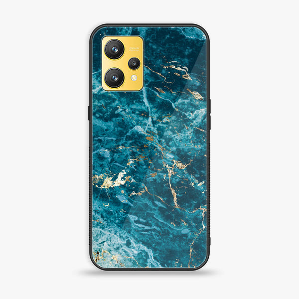 Realme 9 - Blue Marble Series V 2.0 - Premium Printed Glass soft Bumper shock Proof Case