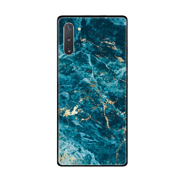 Samsung Galaxy Note 10 5G Blue Marble Series V 2.0 Series Premium Printed Glass soft Bumper shock Proof Case