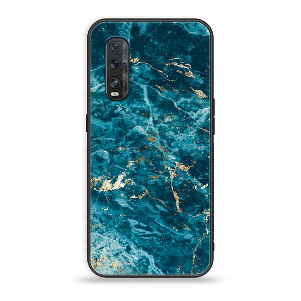 Oppo Find X2 - Blue Marble Series V 2.0 - Premium Printed Glass soft Bumper shock Proof Case