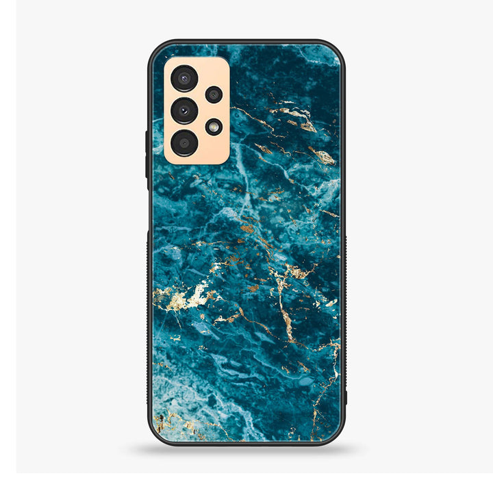 Samsung Galaxy A13 - Blue Marble Design 1 V 2.0 - Premium Printed Glass soft Bumper shock Proof Case CS-16838
