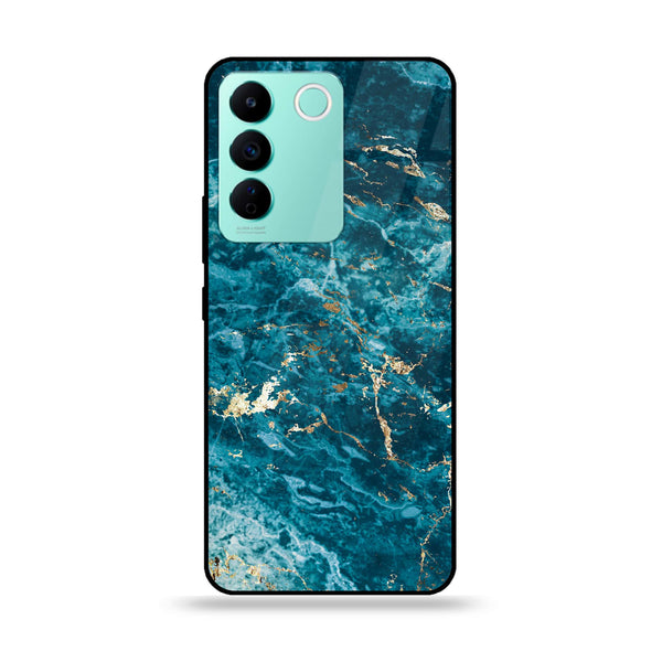 Vivo V27E - Blue Marble Series V 2.0  Design 1 - Premium Printed Glass soft Bumper shock Proof Case CS-42495
