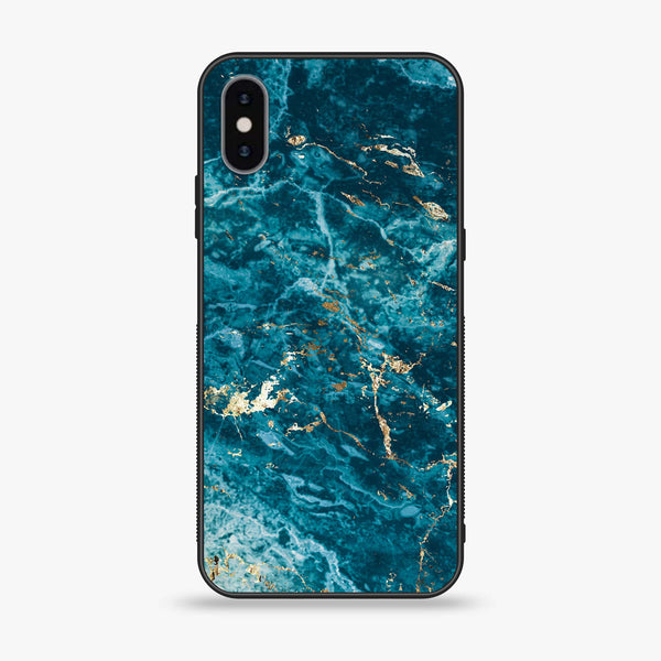 iPhone Xs Max - Blue Marble Series V 2.0 - Premium Printed Glass soft Bumper shock Proof Case