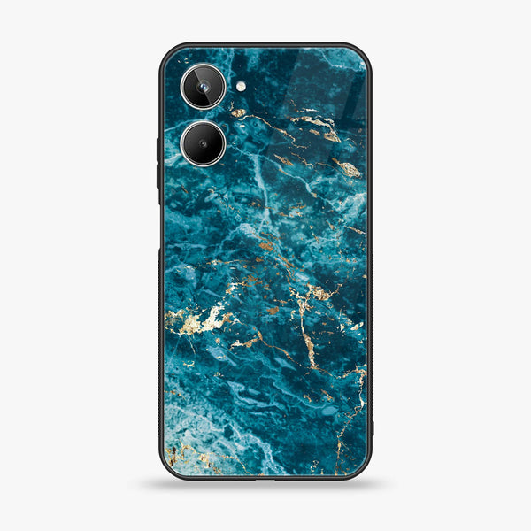 Realme 10 4G - Blue Marble Series V 2.0 - Premium Printed Glass soft Bumper shock Proof Case