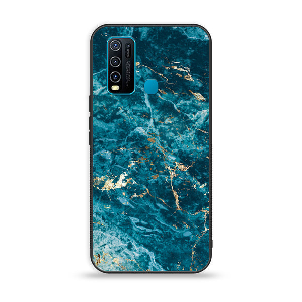 Vivo Y50 - Blue Marble Series V 2.0 - Premium Printed Glass soft Bumper shock Proof Case