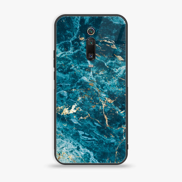 Xiaomi Mi 9T - Blue Marble Series V 2.0 - Premium Printed Glass soft Bumper shock Proof Case