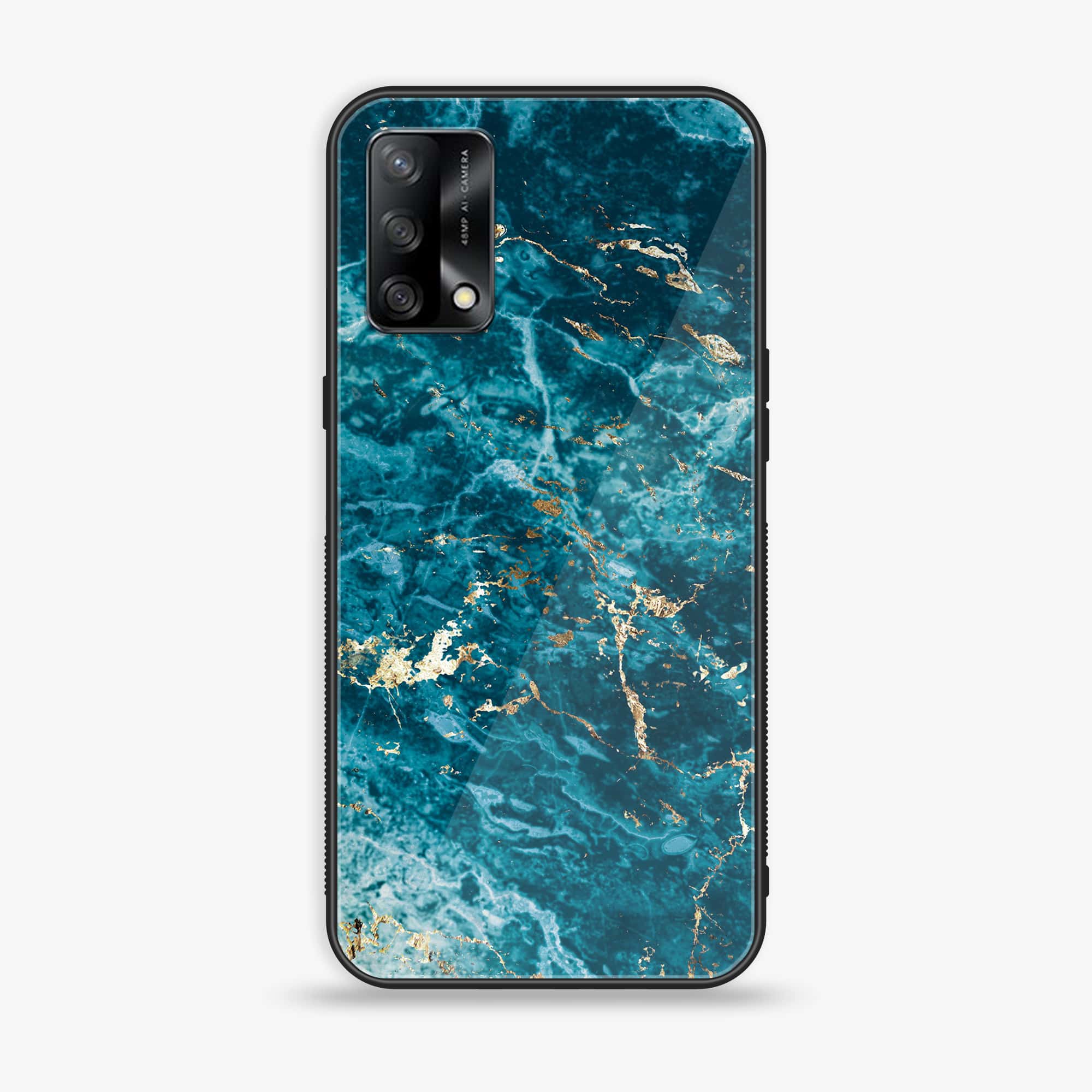 Oppo F19s - Blue Marble Series V 2.0 - Premium Metal Printed soft Bumper shock Proof Case
