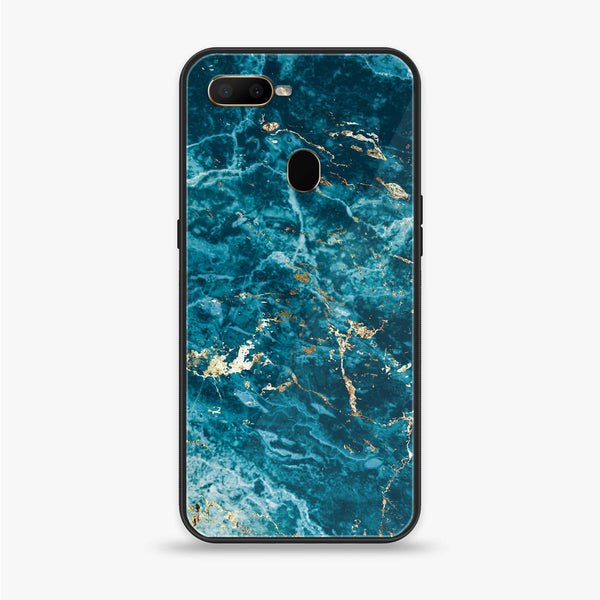 OPPO A5s - Blue Marble Series V 2.0 - Premium Printed Glass soft Bumper shock Proof Case