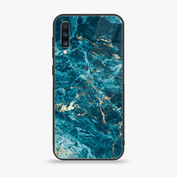 Samsung Galaxy A70 - Blue Marble Series V 2.0 - Premium Printed Glass soft Bumper shock Proof Case