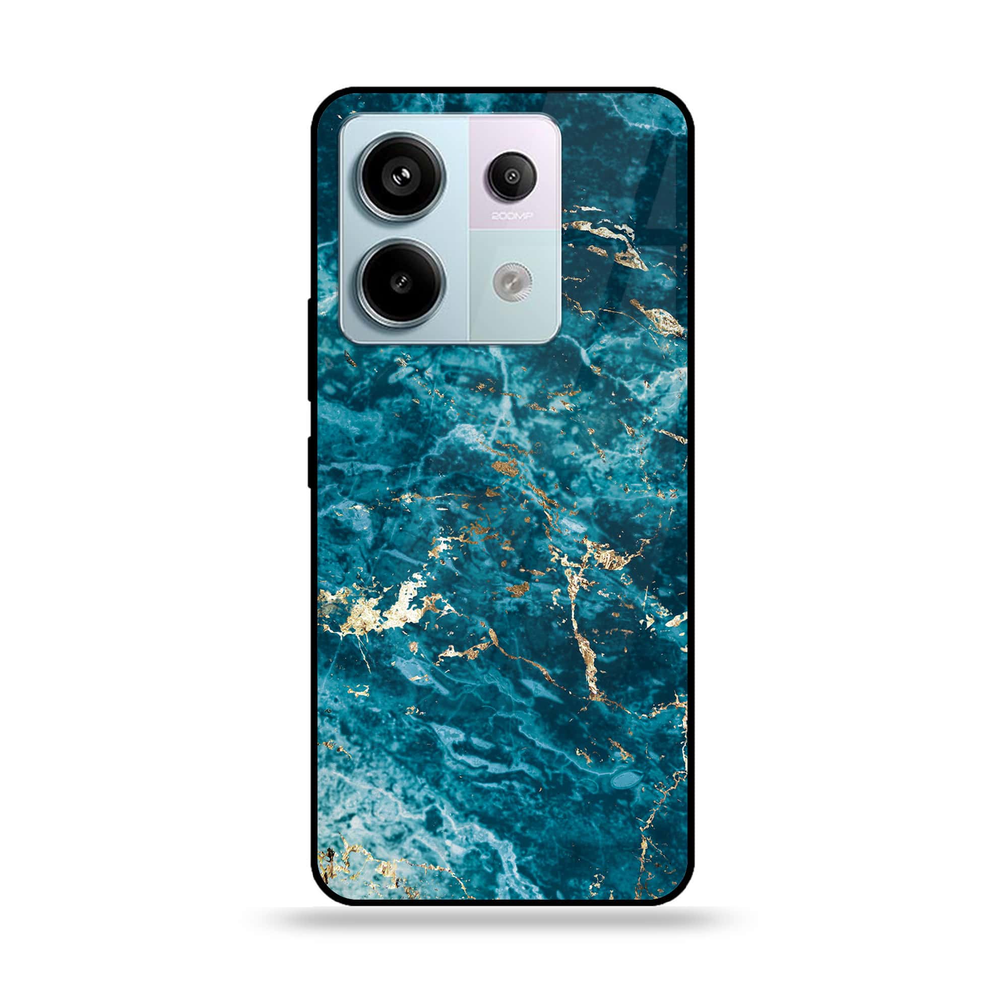 Redmi Note 13 - Blue Marble Series V 2.0 - Premium Metal Printed soft Bumper shock Proof Case