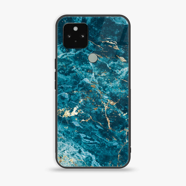 Google Pixel 5a - Blue Marble Series V 2.0 - Premium Metal Printed soft Bumper Shock Proof Case