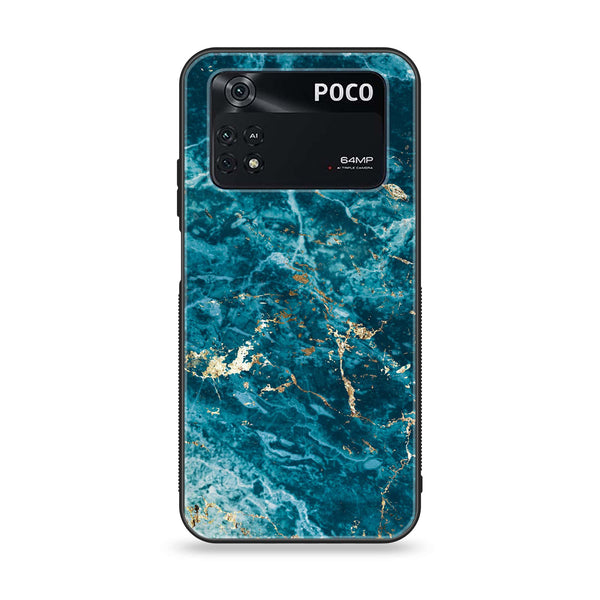 Xiaomi Poco M4 Pro 4G - Blue Marble Series V 2.0 - Premium Printed Glass soft Bumper shock Proof Case