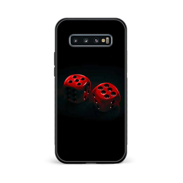 Galaxy S10 Plus - Black Art Design 3- Premium Printed Glass soft Bumper shock Proof Case CS-46166