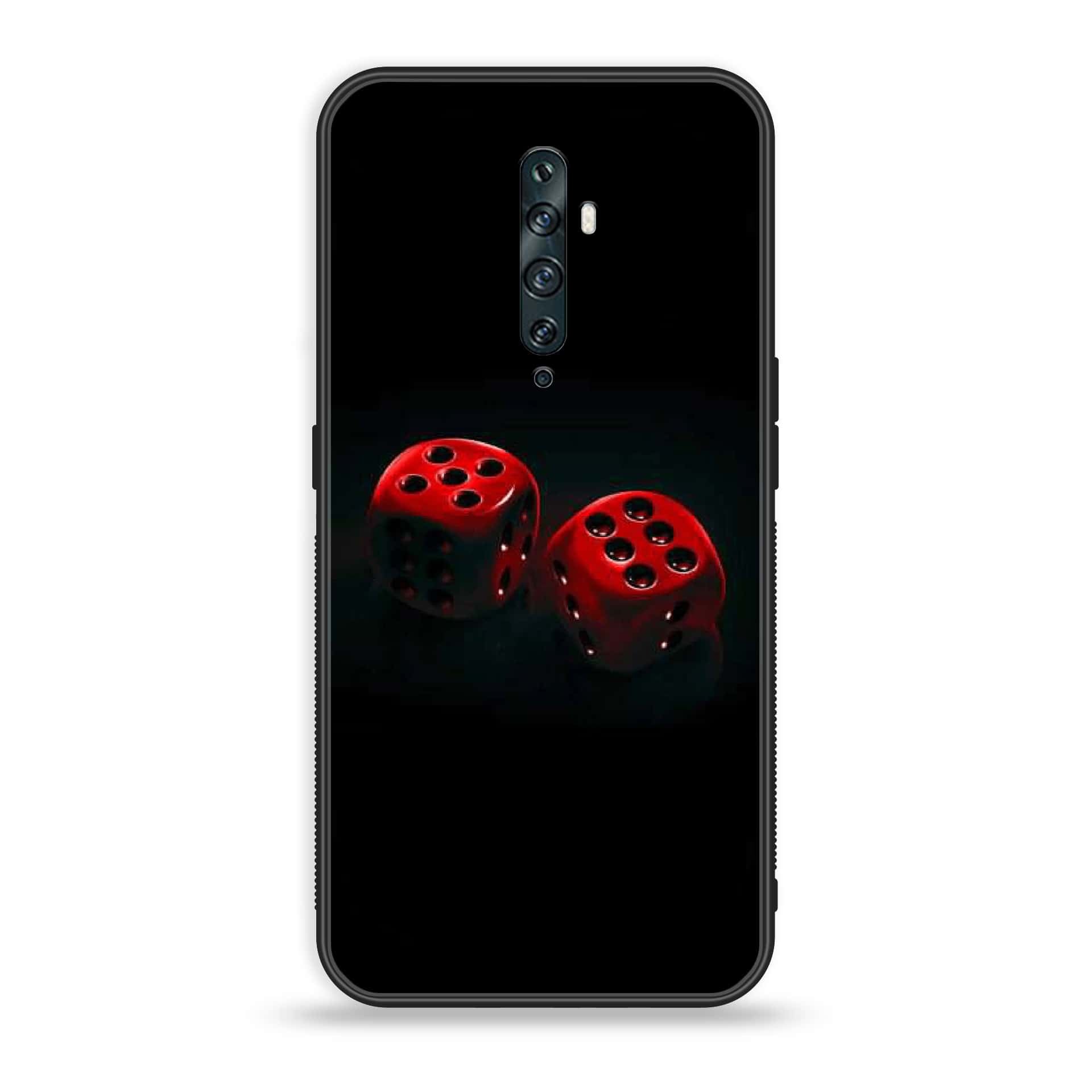 OPPO Reno 2f - Black Art Series - Premium Printed Glass soft Bumper shock Proof Case