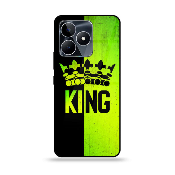 Realme C51/ Note 50 - King Design 3 - Premium Printed Glass soft Bumper shock Proof Case CS-16037