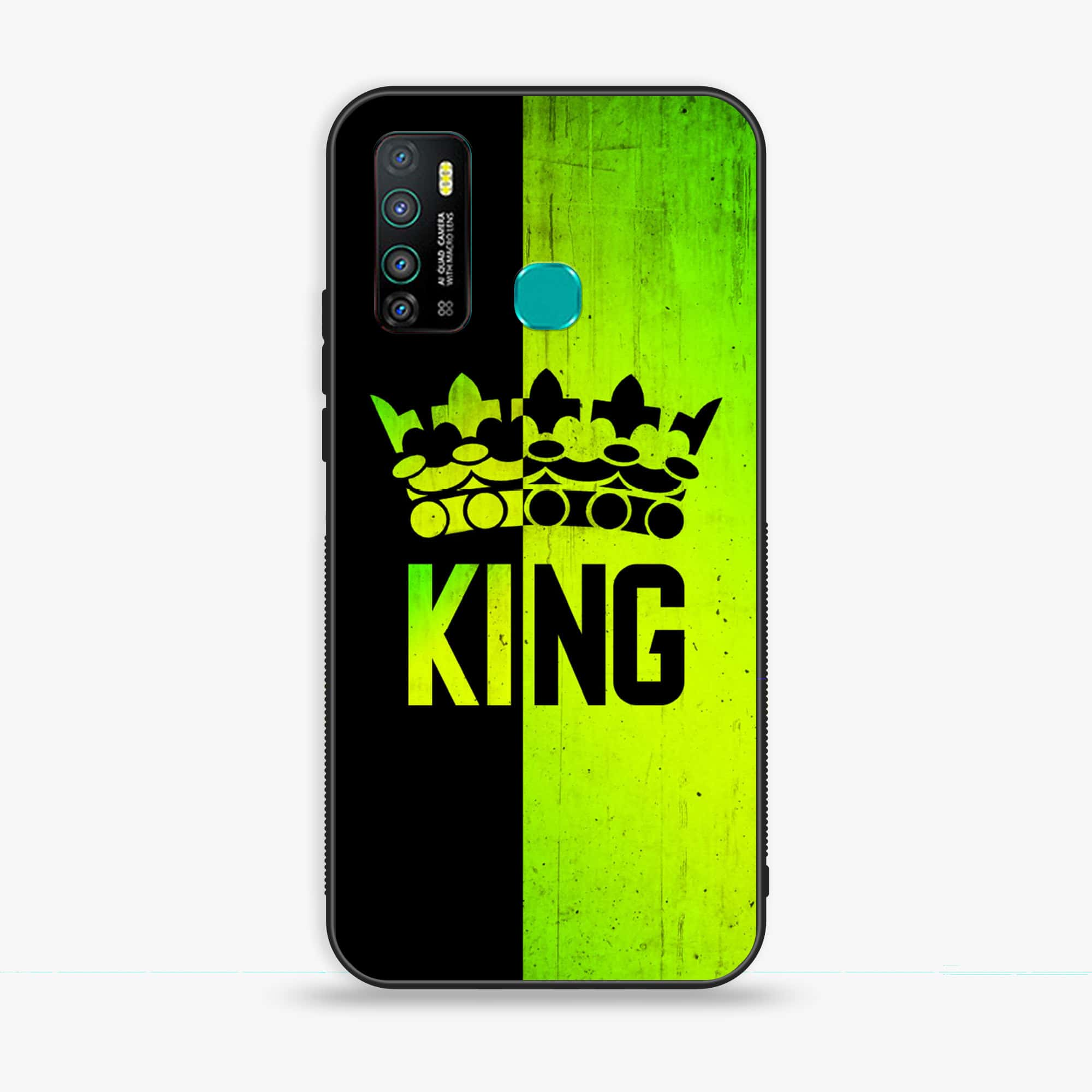 Infinix Hot 9 - King Series V 2.0 - Premium Printed Glass soft Bumper shock Proof Case