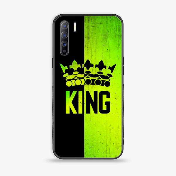Oppo Reno 3 / OPPO A91 / F15  - King Design 3 - Premium Printed Glass soft Bumper shock Proof Case CS-17042