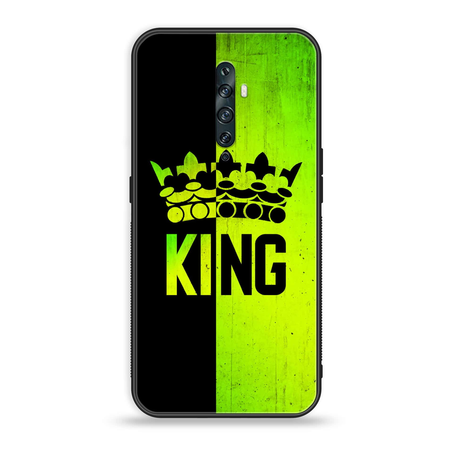 OPPO Reno 2f -King Series V2.0- Premium Printed Glass soft Bumper shock Proof Case