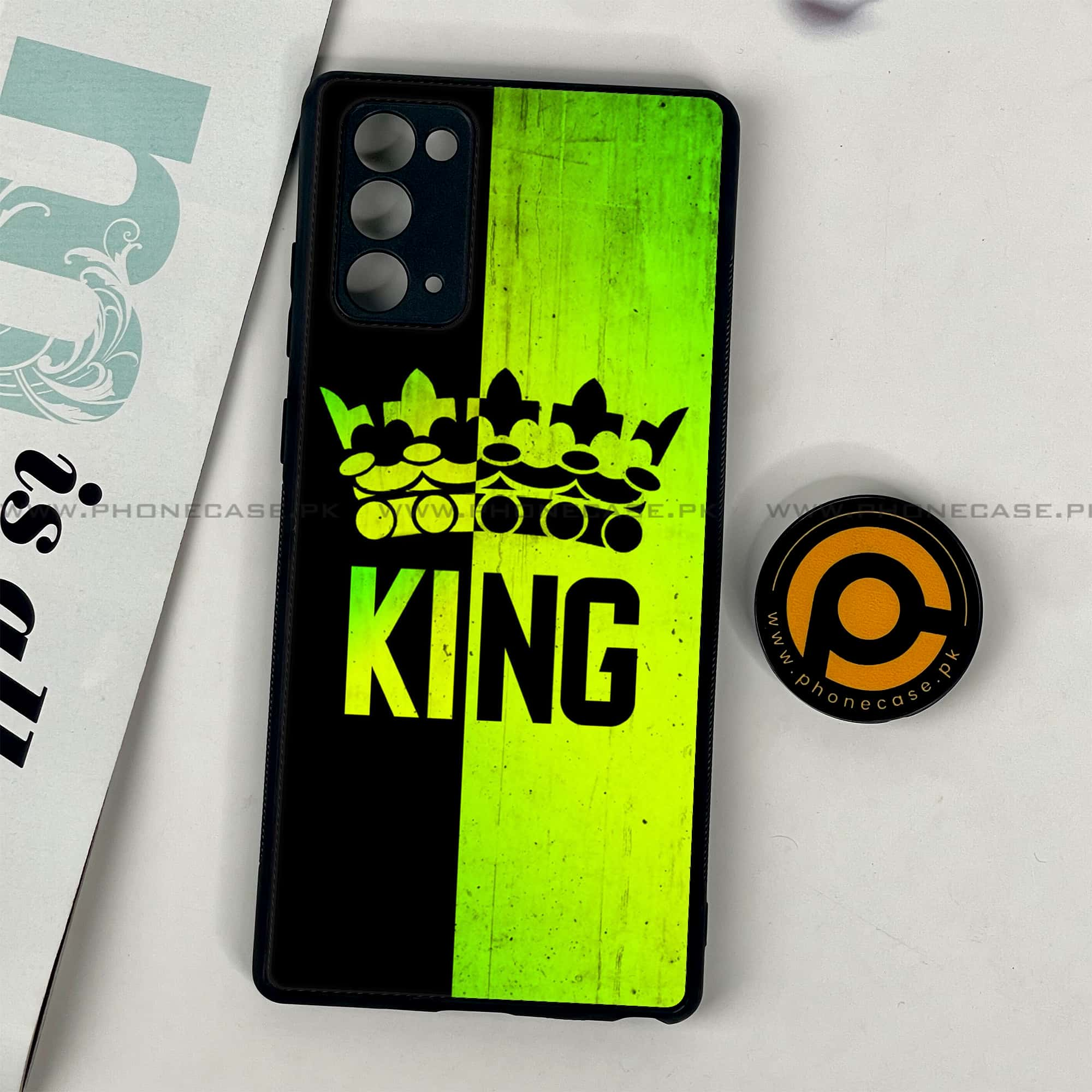 Samsung Galaxy Note 20 - King Series V 2.0 - Premium Printed Glass soft Bumper shock Proof Case