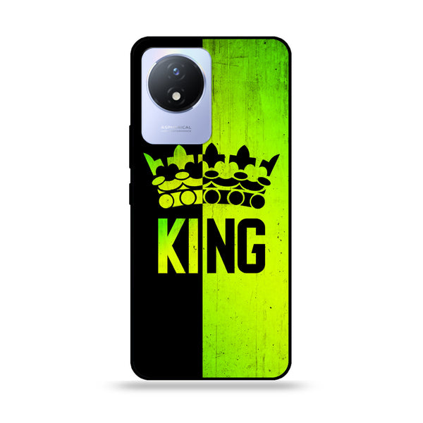 Vivo Y02 - King Design 3 - Premium Printed Glass soft Bumper shock Proof Case CS-8806