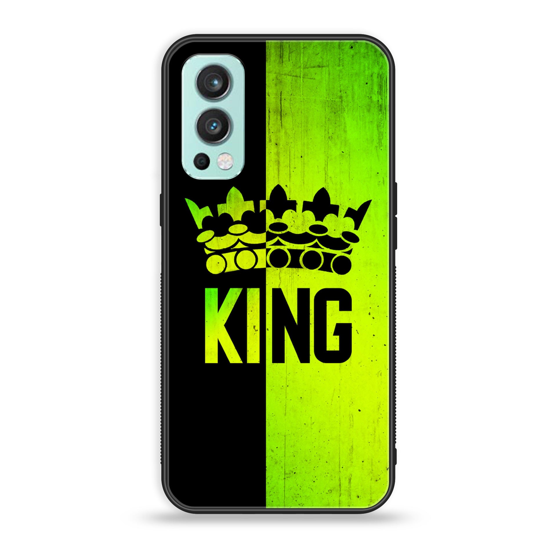 OnePlus Nord 2 5G - King Series V 2.0 - Premium Printed Glass soft Bumper shock Proof Case