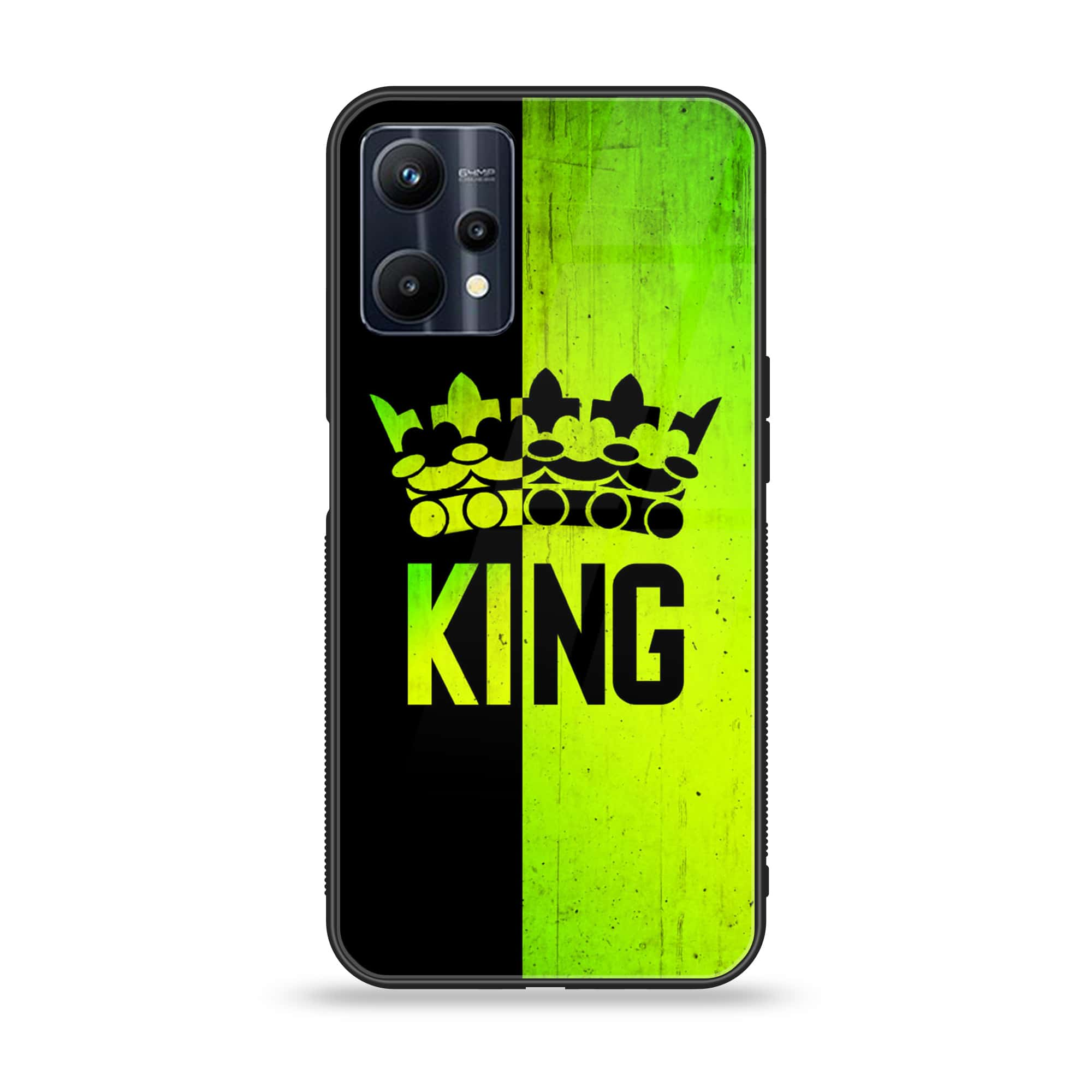 Realme V25 King Series V 2.0 Premium Printed Glass soft Bumper shock Proof Case