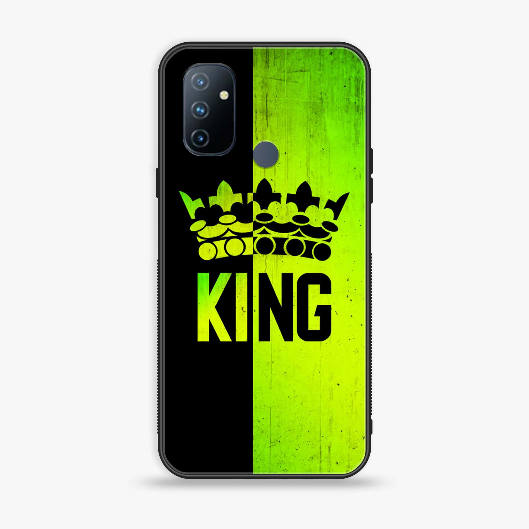 OnePlus Nord N100 King Series Premium Printed Glass soft Bumper shock Proof Case
