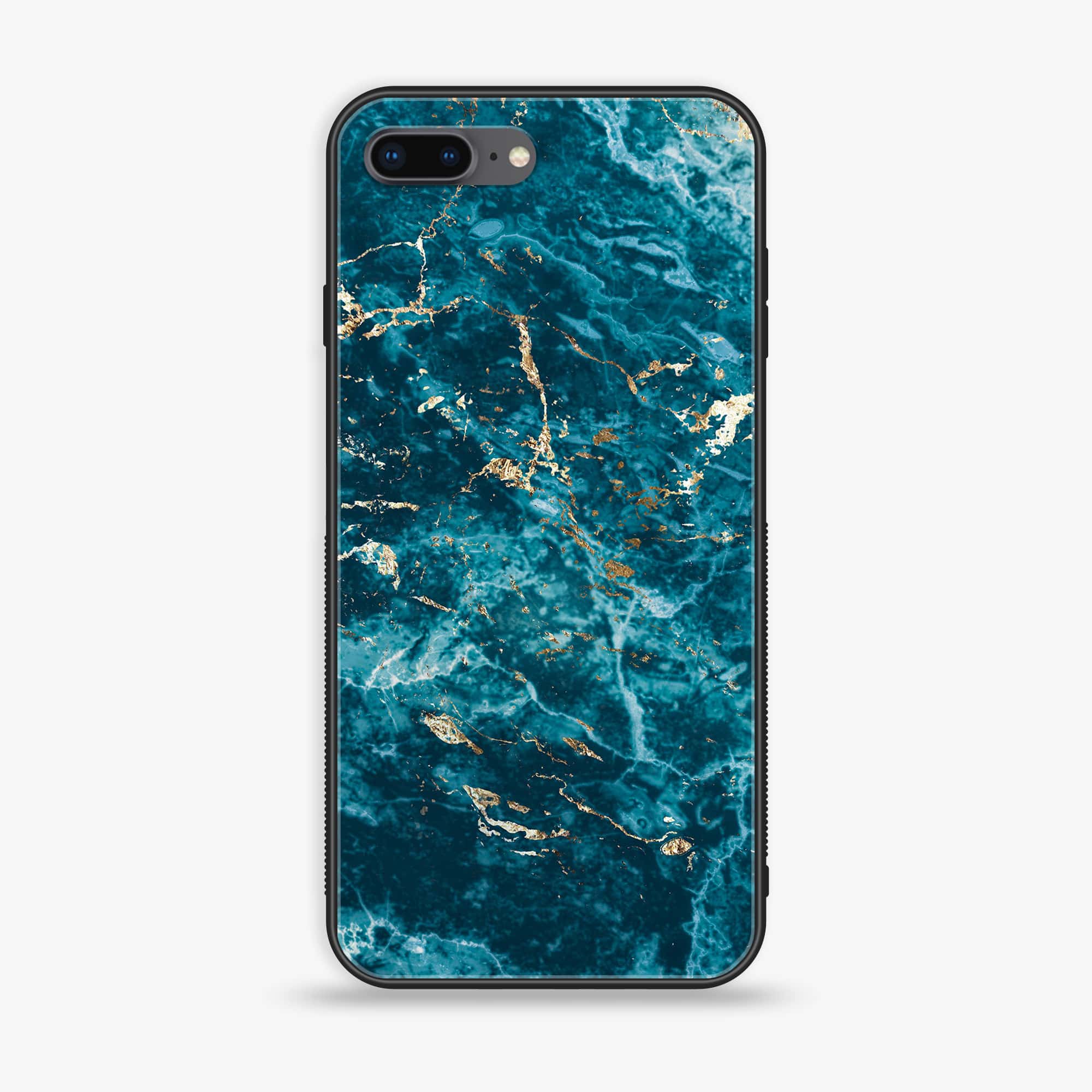 iPhone 8 Plus - Blue Marble Series V 2.0 - Premium Printed Glass soft Bumper shock Proof Case