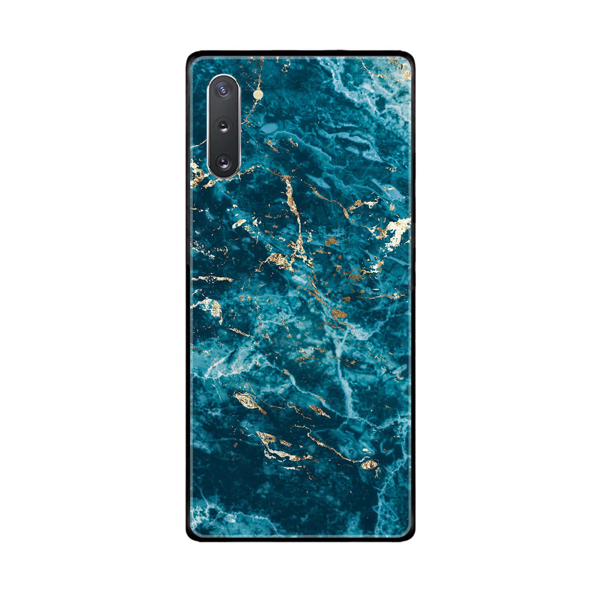 Samsung Galaxy Note 10 Blue Marble Series V 2.0 Series Premium Printed Glass soft Bumper shock Proof Case