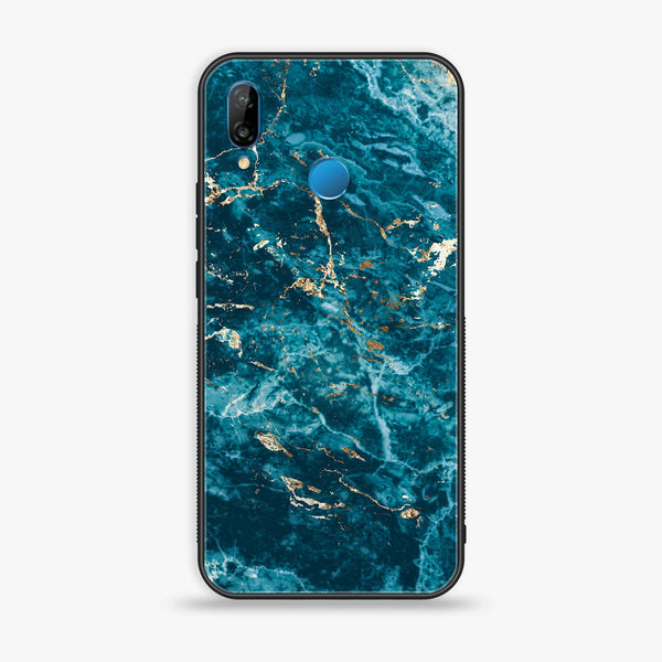 Huawei Y9 (2019) - Blue Marble Design 8 V 2.0 - Premium Printed Glass soft Bumper shock Proof Case CS-18047