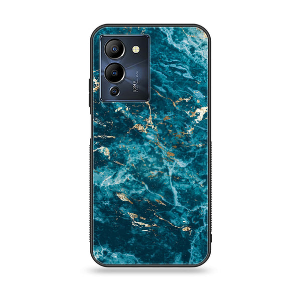 Infinix Note 12 G96 Blue Marble Design 8 V 2.0 Premium Printed Glass soft Bumper shock Proof Case CS-8097