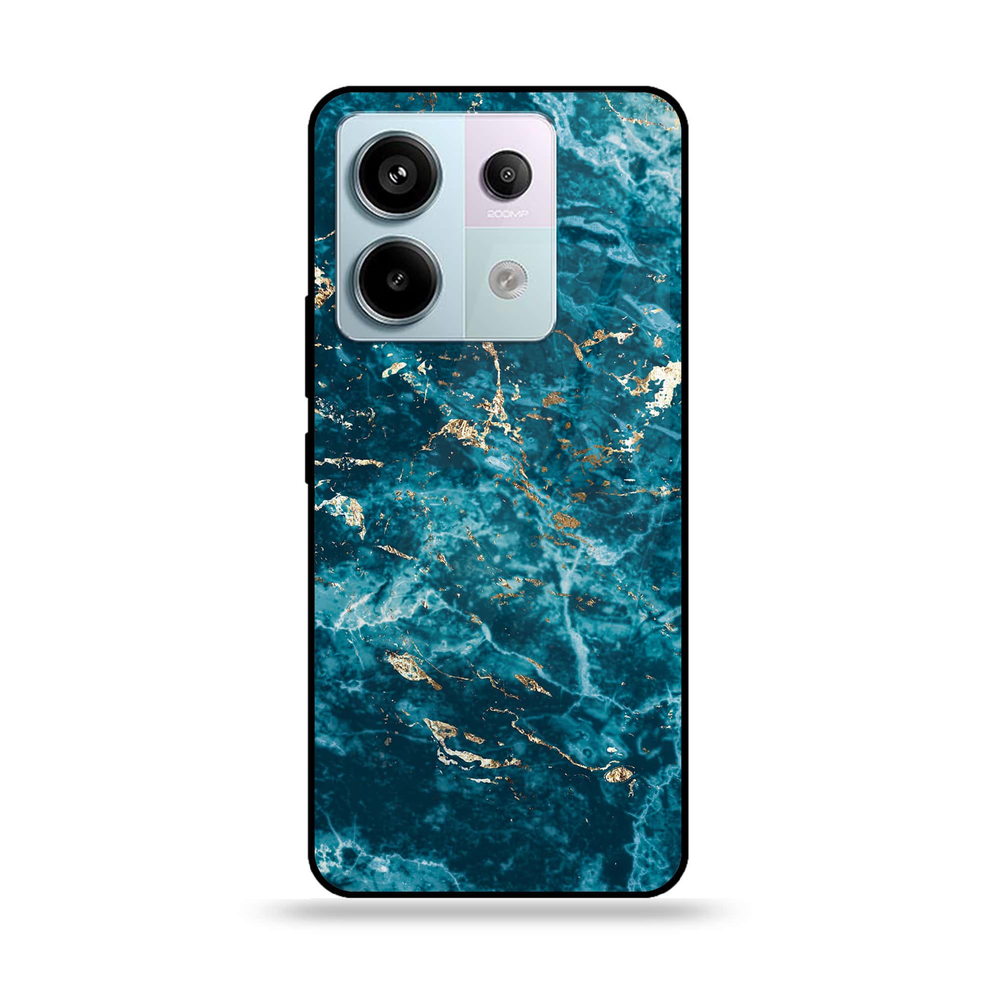 Redmi Note 13 - Blue Marble Series V 2.0 - Premium Metal Printed soft Bumper shock Proof Case