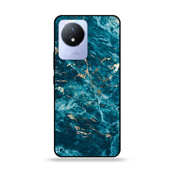 Vivo Y02 -  Blue Marble V 2.0 Series - Premium Printed Glass soft Bumper shock Proof Case