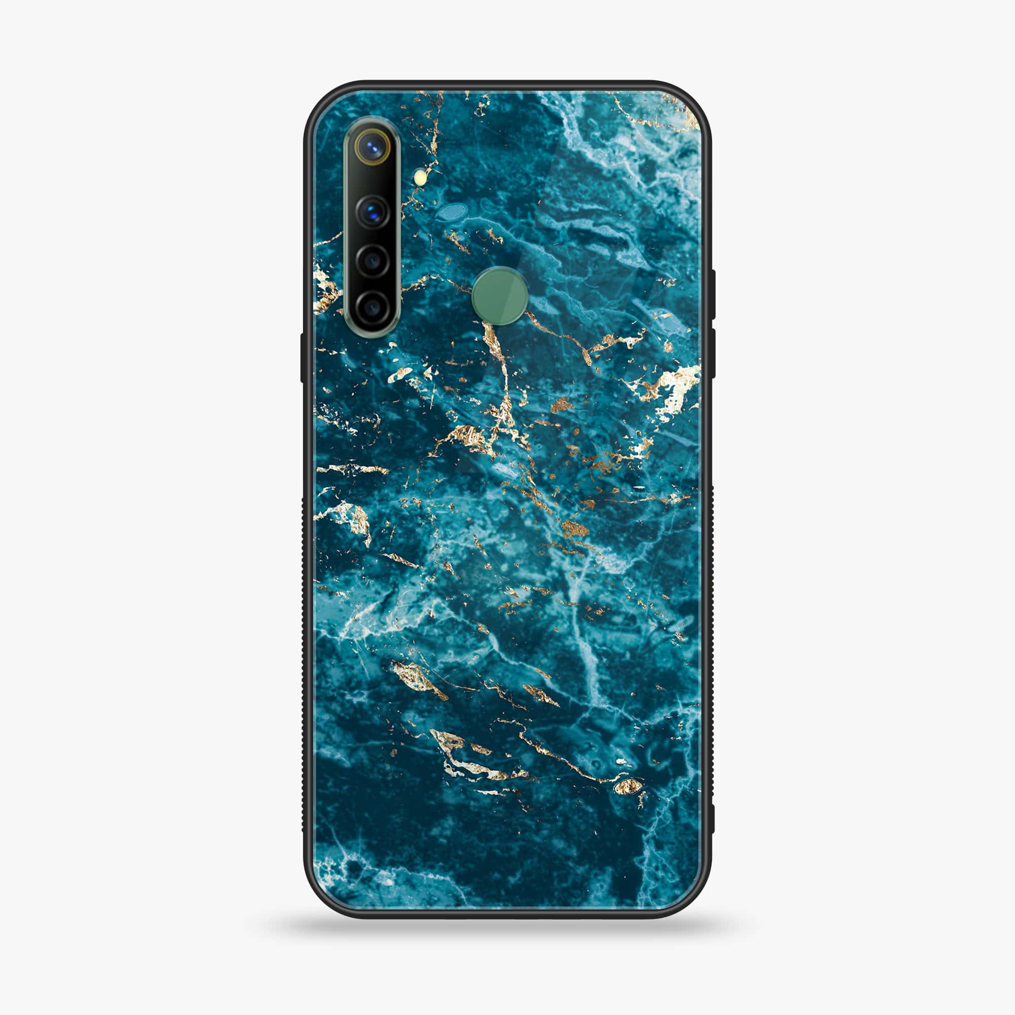 Realme Narzo 10 Blue Marble Series V 2.0 Premium Printed Glass soft Bumper shock Proof Case