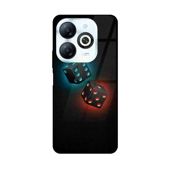 Infinix Hot 40i - Black Art Design 4 - Premium Printed Glass soft Bumper shock Proof Case CS-14581