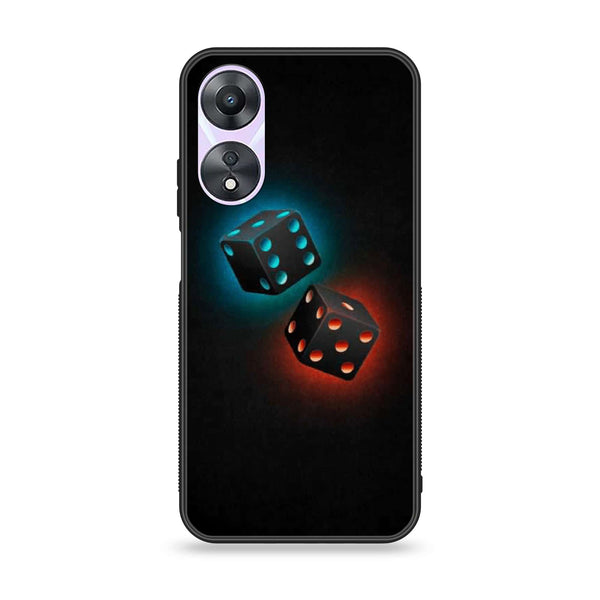 Oppo A58 - Black Art Design 4 - Premium Printed Glass soft Bumper shock Proof Case CS-13901 CS-18170