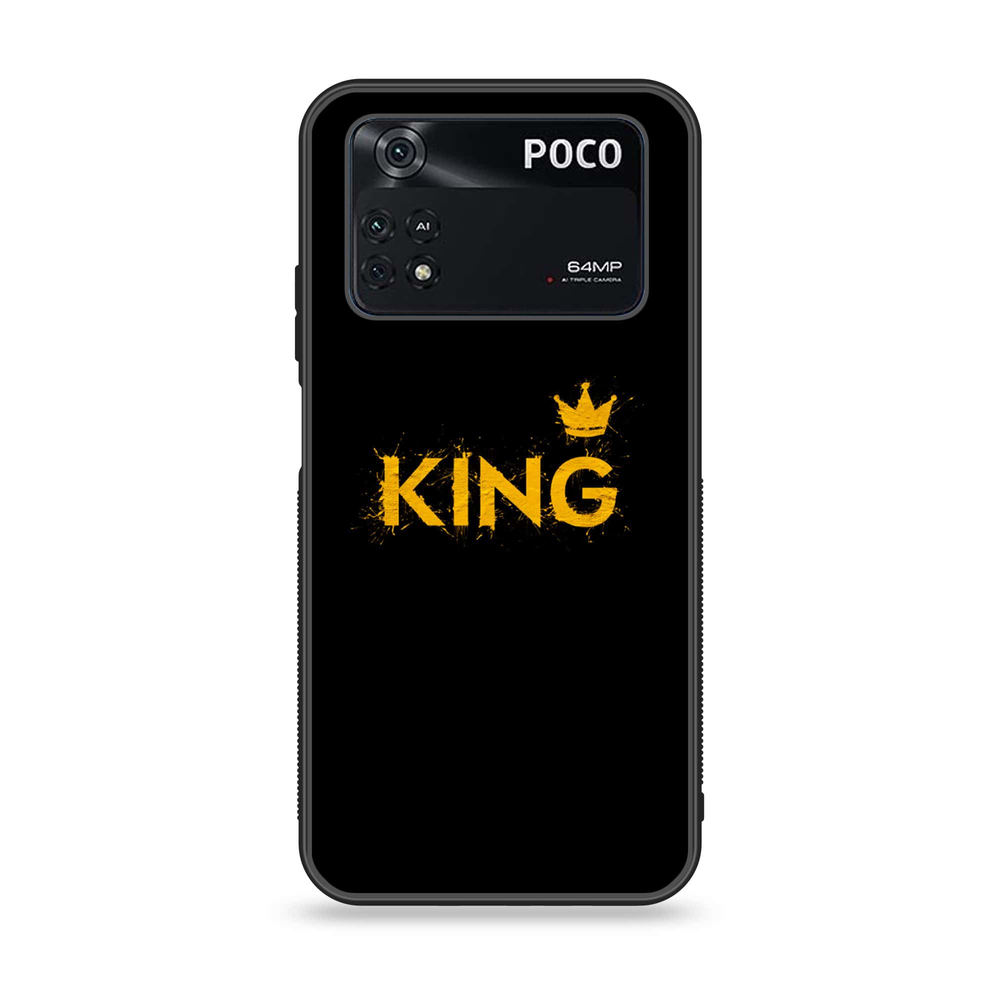Xiaomi Poco M4 Pro 4G - King Series V 2.0 - Premium Printed Glass soft Bumper shock Proof Case