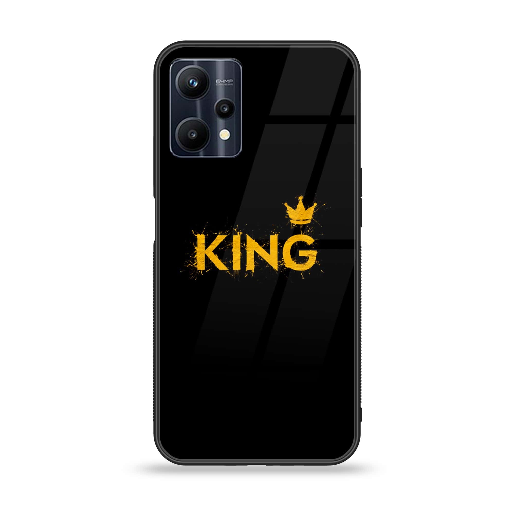 Realme V25 King Series V 2.0 Premium Printed Glass soft Bumper shock Proof Case