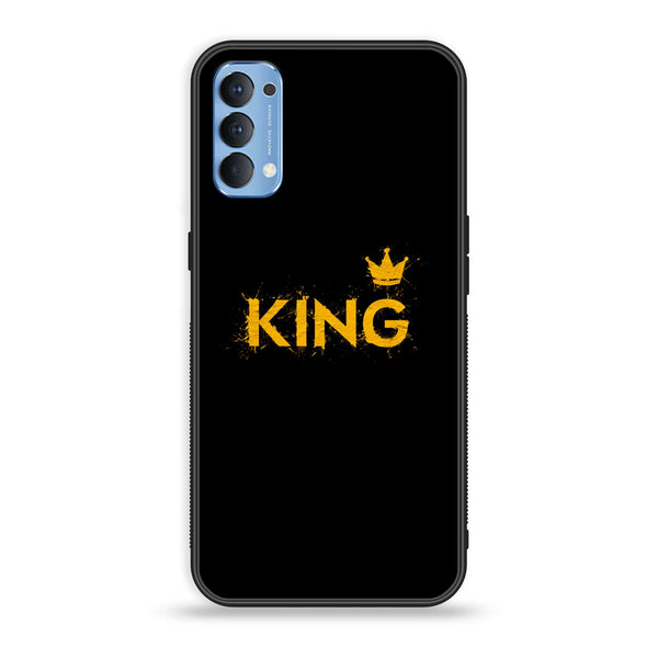 Oppo Reno 4 4G  king Series V2.0  Design 2  Premium Printed Glass soft Bumper shock Proof Case CS-20337