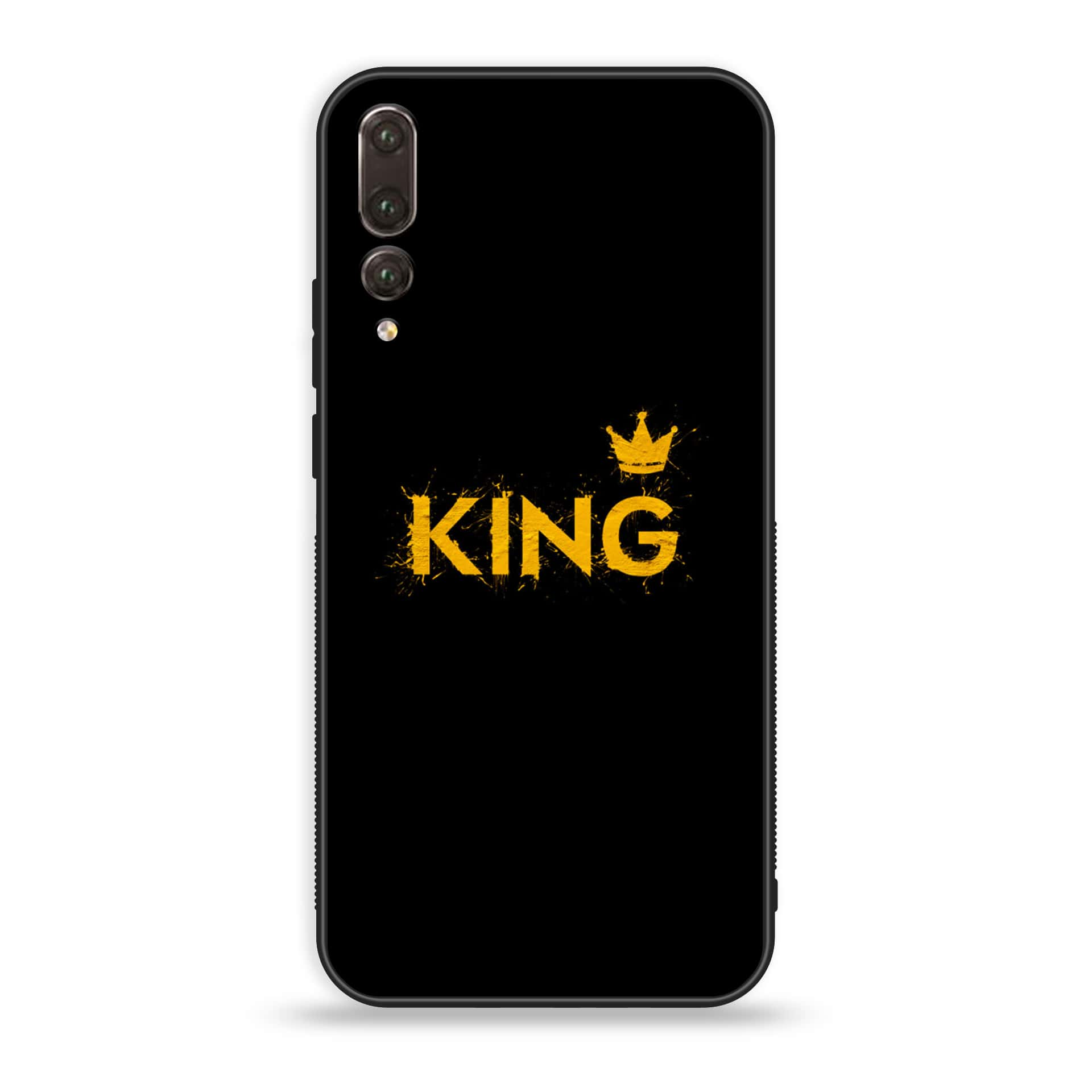 Huawei P20 Plus - King Series - Premium Printed Glass soft Bumper shock Proof Case