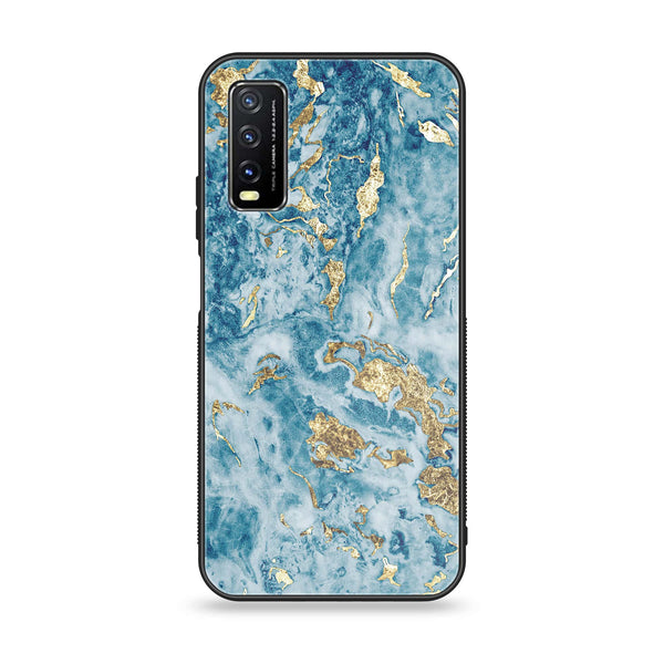 Vivo Y20 2021 Blue Marble 2.0 Design 7 Premium Printed Glass soft Bumper shock Proof Case  CS-23976