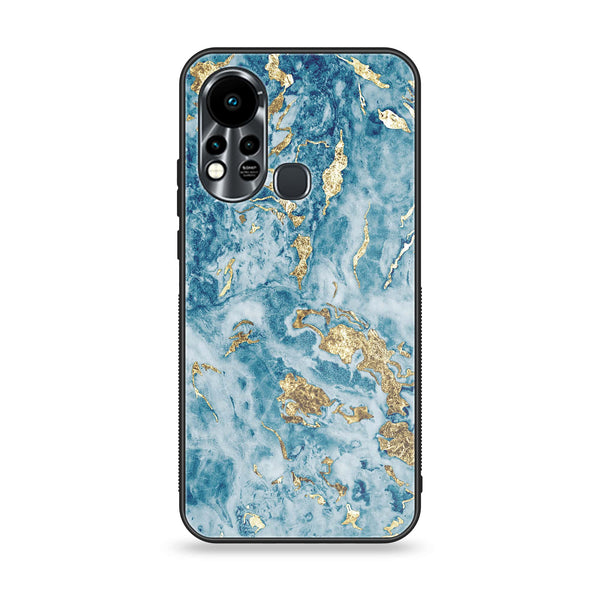 Infinix Hot 11S Blue Marble V 2.0 Design 7 -  Premium Printed Glass soft Bumper shock Proof Case  CS-25382