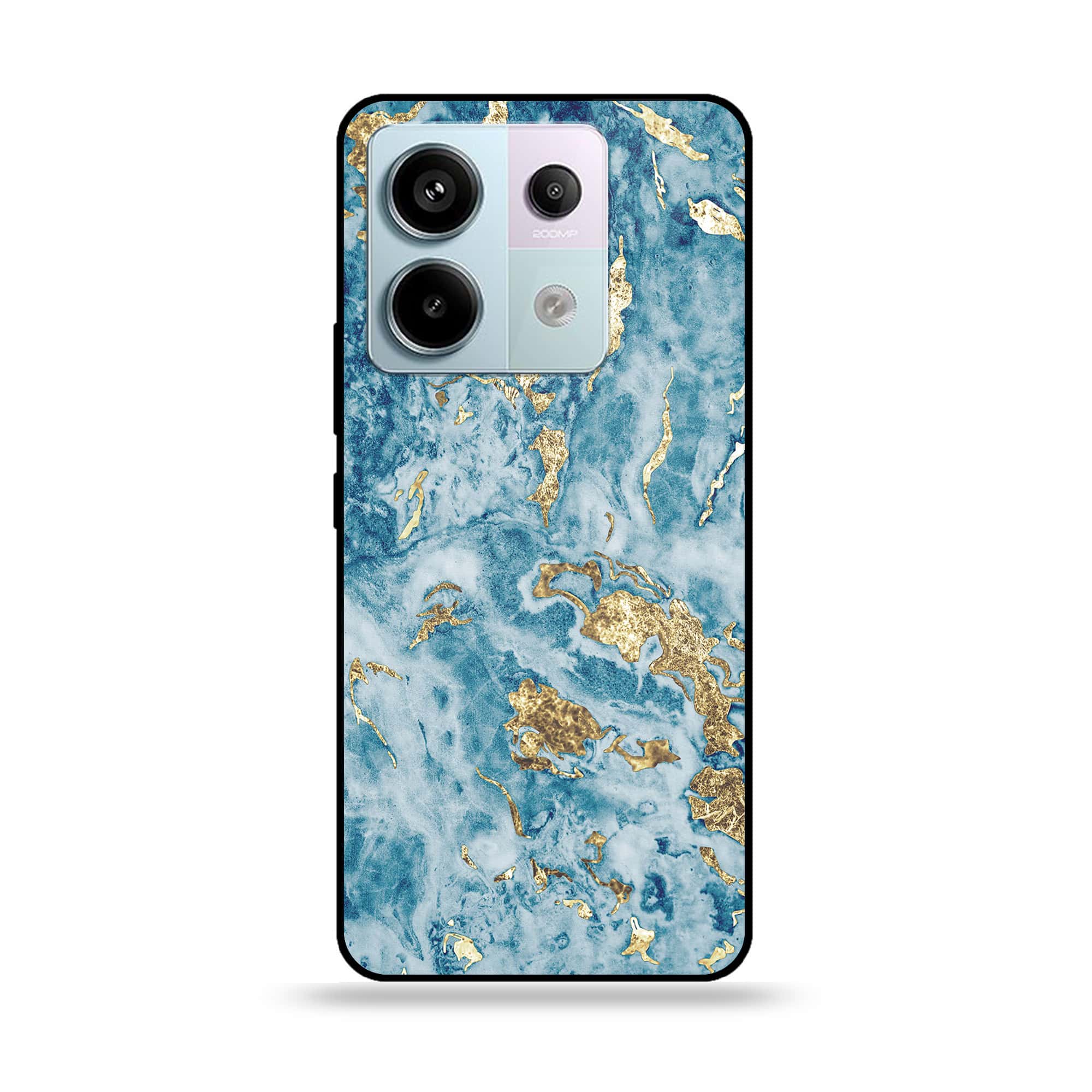 Redmi Note 13 - Blue Marble Series V 2.0 - Premium Metal Printed soft Bumper shock Proof Case